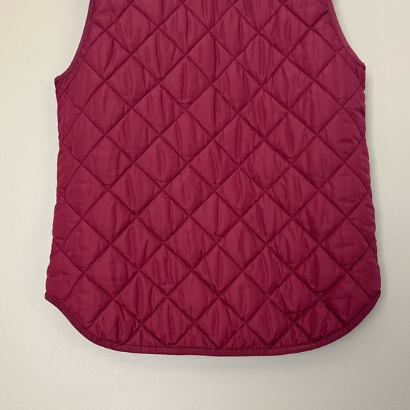 {J. Crew Mercantile} Quilted Puffer Vest with Ruffle Trim in Cabernet - Small - Picture 6 of 9